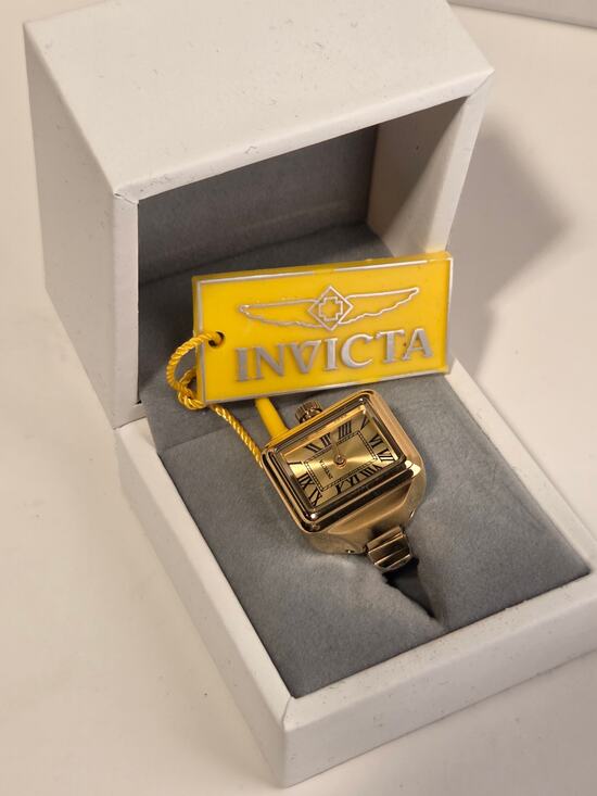 Invicta Other - Invicta Mini Angel Gold Tone Ring Watch Quartz Square Roman Numeral New Box